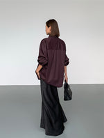 Load image into Gallery viewer, Classic Oversized Dress Shirt in Burgundy
