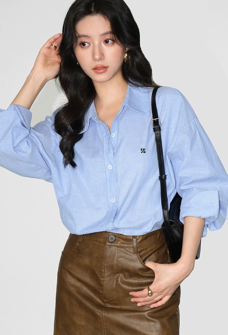 Oversized Mini Logo Shirt [2 Colours]