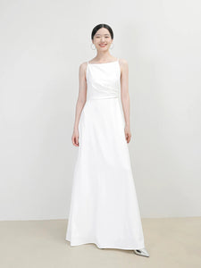 Cami A-Line Pocket Gown in White