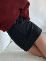 Load image into Gallery viewer, Mini Faux Leather Skirt in Black
