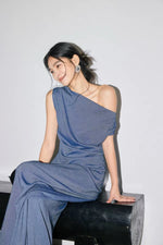 Load image into Gallery viewer, Toga Top // Wide Leg Pants in Crystal Blue
