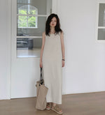 Load image into Gallery viewer, Twist Back Pocket Maxi Dress in Off White
