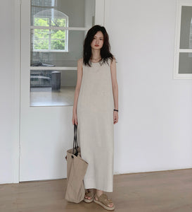 Twist Back Pocket Maxi Dress in Off White