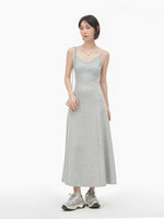 Load image into Gallery viewer, Melange Cami Flare Maxi Dress in Grey

