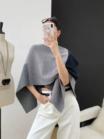 Load image into Gallery viewer, Poncho Button Cardigan in Grey
