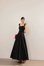 Load image into Gallery viewer, Sweetheart Bustier Flare Maxi Dress in Black
