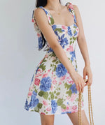 Load image into Gallery viewer, Lanzarote Floral Tie Strap Mini Dress in Print
