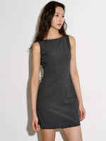 Load image into Gallery viewer, Striped Sheath Mini Dress in Grey
