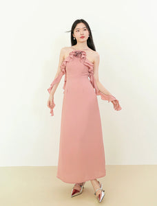 Rose Ruffle Drape Dress [2 Colours]