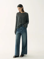 Load image into Gallery viewer, Tencel Wool Blend Fine Knit Sweater [2 Colours]
