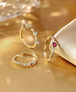Set of 3 Diamante Rings