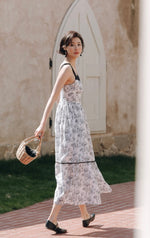 Load image into Gallery viewer, Floral Panel Maxi Dress in Black/White
