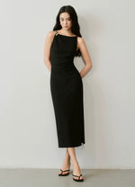 Load image into Gallery viewer, Embellished Boatneck Sheath Midi Dress [2 Colours]
