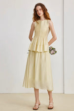 Load image into Gallery viewer, Pleated Peplum Top // Midi Skirt Set [2 colours]
