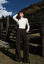 Load image into Gallery viewer, Relaxed Wide Leg Hook Trousers in Brown
