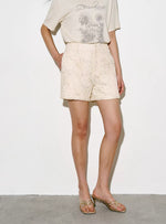 Load image into Gallery viewer, Floral Embroidered Shorts in Cream
