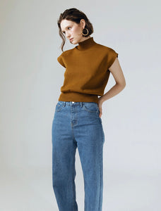 Giselle Knitted Top in Hazelnut Brown