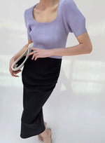 Load image into Gallery viewer, Ribbed Puff Sleeve Top in Purple
