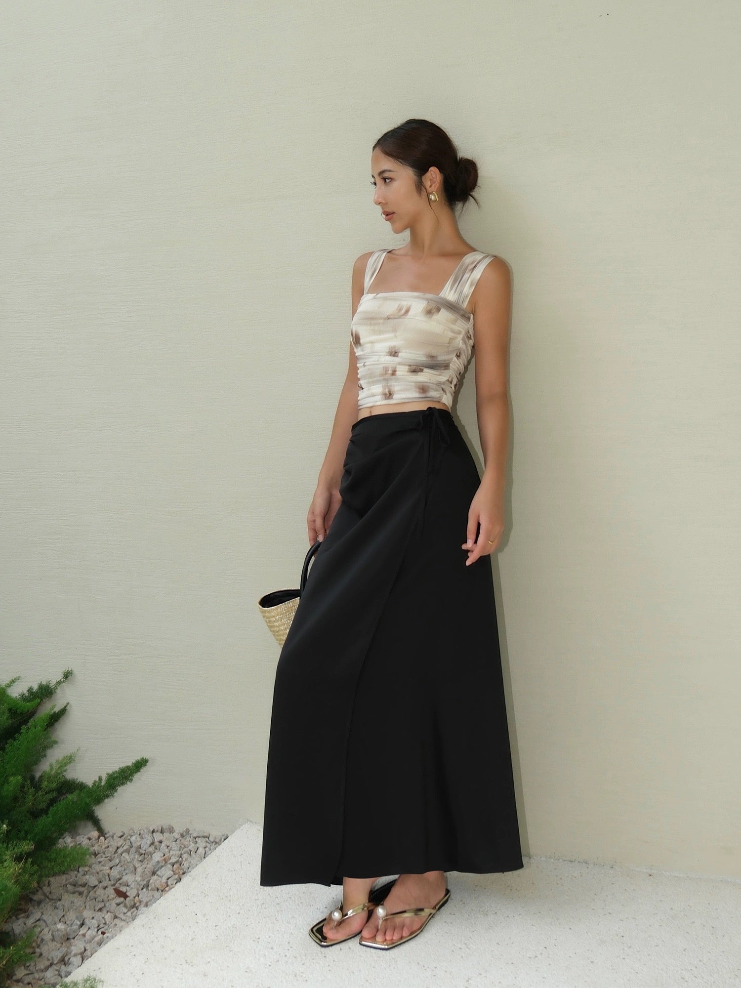 Satin Maxi Wrap Tie Skirt [2 Colours]