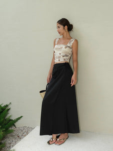 Satin Maxi Wrap Tie Skirt [2 Colours]