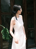 Load image into Gallery viewer, Slit Waist Tie Gown in White
