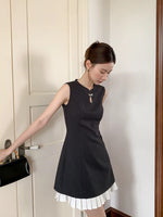 Load image into Gallery viewer, Pleat Hem Cheongsam Dress in Grey
