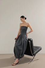 Load image into Gallery viewer, Bustier Top // Pocket Skirt Set in Grey
