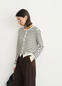 Light Knit Striped Cardigan [2 Colours]