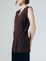 Load image into Gallery viewer, Helsey Tailored Vest in Brown
