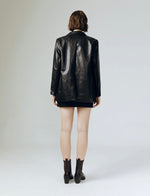 Load image into Gallery viewer, Classic Leather Blazer in Black
