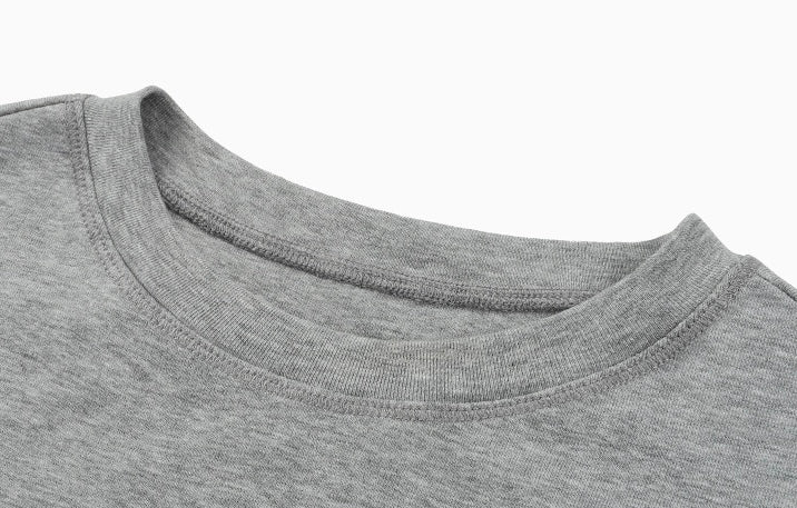 High Neck Stretch Tee in Grey