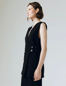 Helsey Tailored Vest in Black