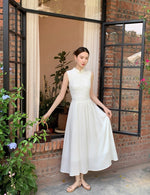 Load image into Gallery viewer, A-Line Flare Cheongsam Dress in Cream
