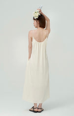 Load image into Gallery viewer, Textured Bead Cami Strap Pocket Maxi in Cream
