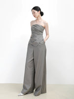 Load image into Gallery viewer, Bustier Pocket Maxi Jumpsuit in Grey
