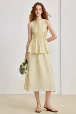 Load image into Gallery viewer, Pleated Peplum Top // Midi Skirt Set [2 colours]
