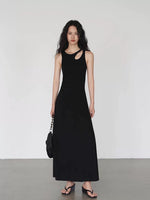 Load image into Gallery viewer, Cutout Sleeveless Stretch Dress in Black
