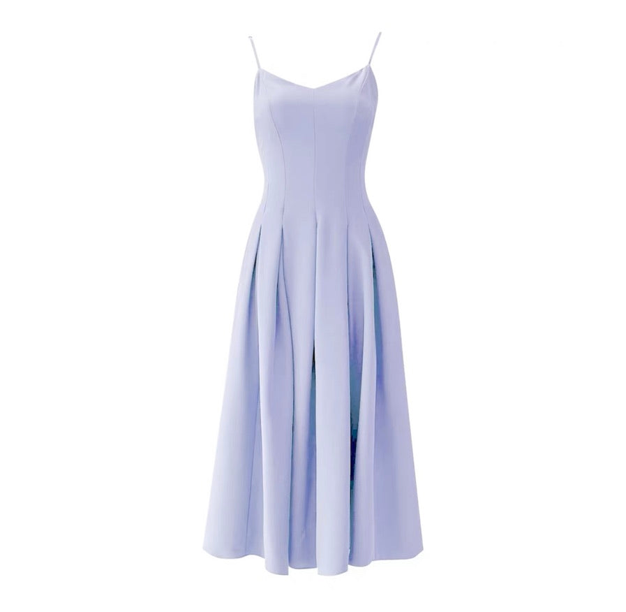 Livya Cami Pleated Pocket Dress in Lavender