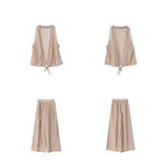 Load image into Gallery viewer, Tencel Wrap Top + Trousers Set in Brown
