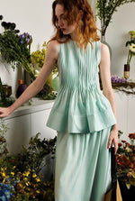 Load image into Gallery viewer, Pleated Peplum Top // Midi Skirt Set [2 colours]
