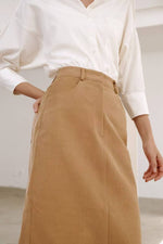 Load image into Gallery viewer, Korean Peachie Cotton Twill H-Line Skirt [2 Colours]
