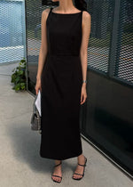 Load image into Gallery viewer, Korean Tencel Blend Twist Strap Sheath Dress [2 Colours]
