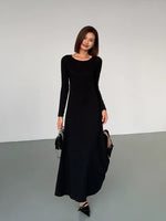 Load image into Gallery viewer, Cutout Drop Back Maxi Dress in Black
