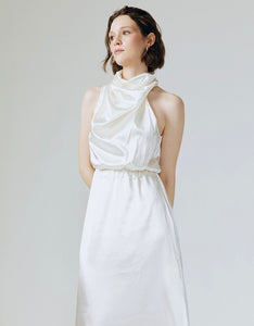 Amelia Ruffle Dress in White