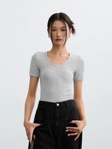 V Neck Stretch Top [2 Colours]