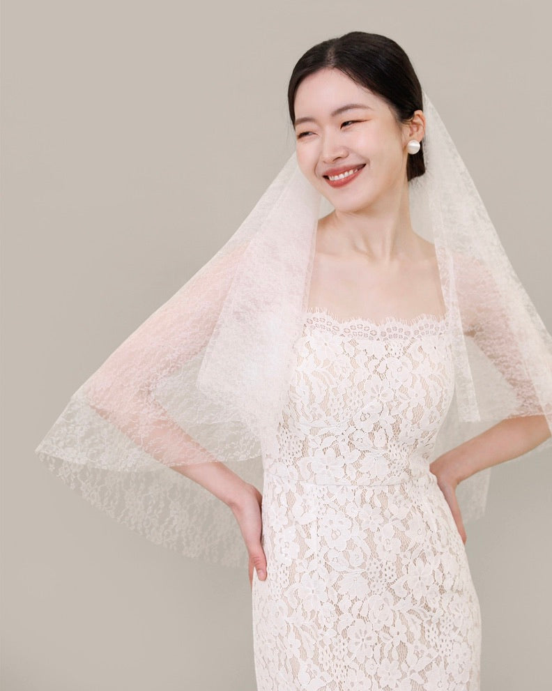 [Ready Stock] Lace Wedding Veil - Mid