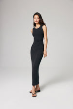 Load image into Gallery viewer, Side Shirring Maxi Tank Dress in Grey
