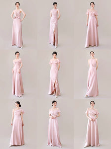 Satin Evening Maxi Dresses in Pink [4 Styles]