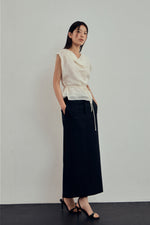 Load image into Gallery viewer, Korean Tencel Blend Wrap Tie Blouse [2 Colours]
