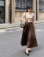Load image into Gallery viewer, Korean Diino Textured A-Line Skirt [2 Colours]
